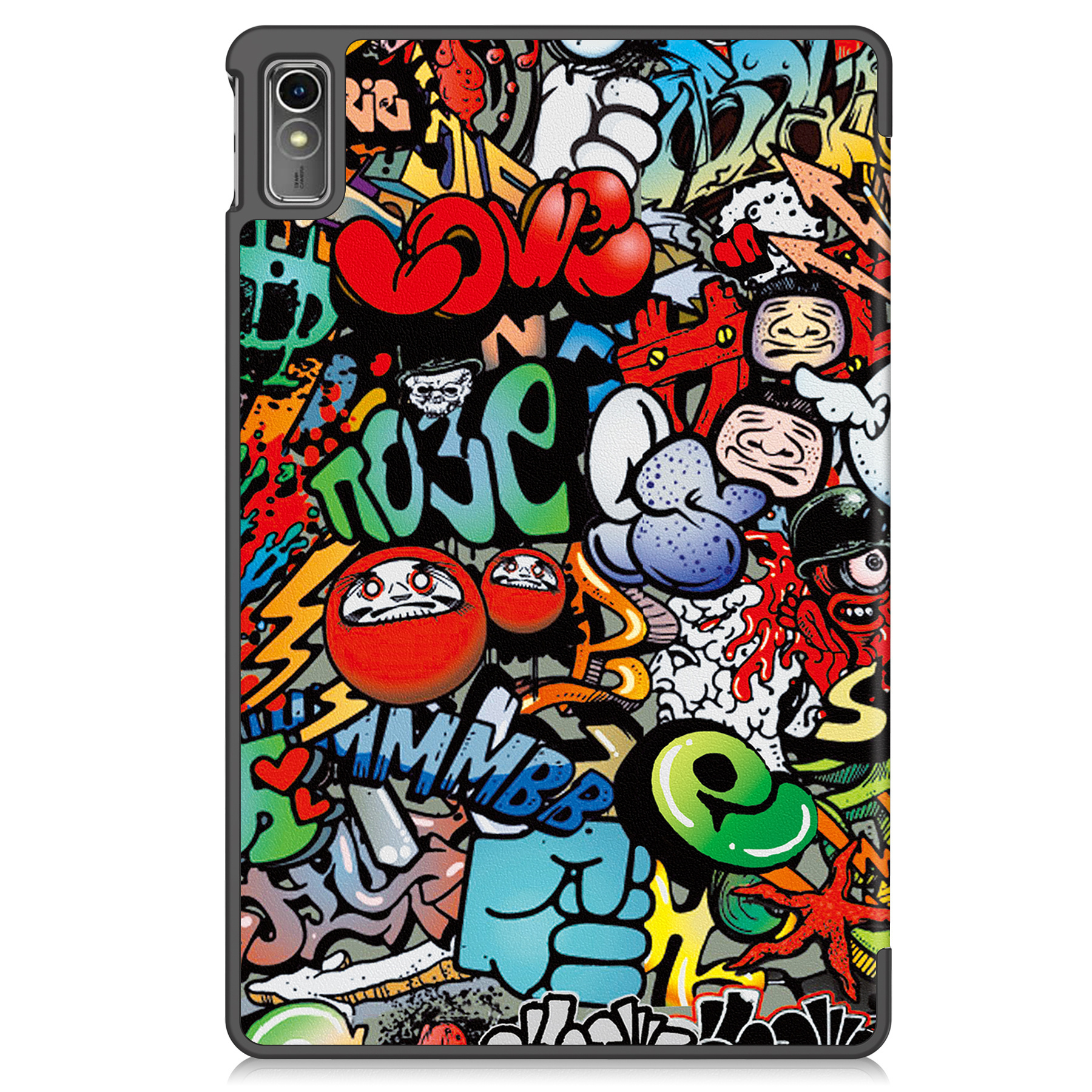 Nomfy Hoes Geschikt voor Lenovo Tab M10 5G Hoes Tri-fold Tablet Hoesje Case Met Screenprotector - Hoesje Geschikt voor Lenovo Tab M10 5G Hoesje Hardcover Bookcase - Graffity
