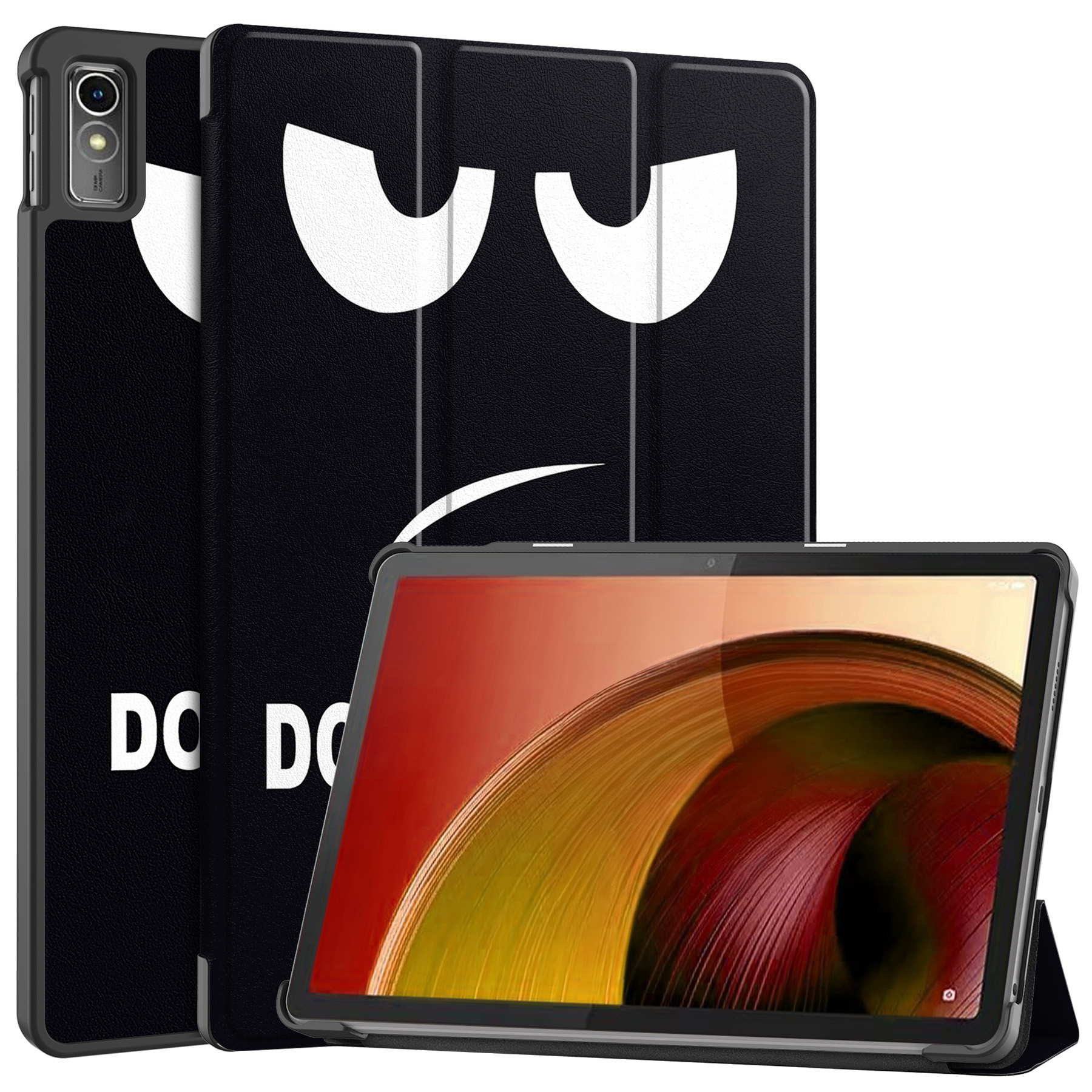 Nomfy Hoes Geschikt voor Lenovo Tab M10 5G Hoes Tri-fold Tablet Hoesje Case Met Screenprotector - Hoesje Geschikt voor Lenovo Tab M10 5G Hoesje Hardcover Bookcase - Don't Touch Me