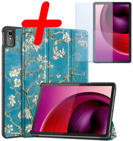 BASEY. BASEY. Lenovo Tab M10 5G Hoes Met Screenprotector - Bloesem