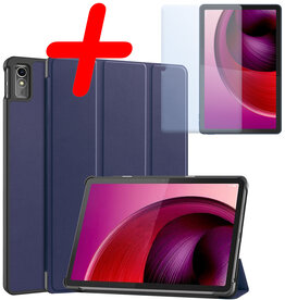 BASEY. BASEY. Lenovo Tab M10 5G Hoes Met Screenprotector - Donkerblauw