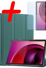 BASEY. Hoesje Geschikt voor Lenovo Tab M10 5G Hoes Case Tablet Hoesje Tri-fold Met Screenprotector - Hoes Geschikt voor Lenovo Tab M10 5G Hoesje Hard Cover Bookcase Hoes - Donkergroen