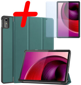 BASEY. BASEY. Lenovo Tab M10 5G Hoes Met Screenprotector - Donkergroen