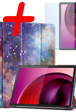 BASEY. Hoesje Geschikt voor Lenovo Tab M10 5G Hoes Case Tablet Hoesje Tri-fold Met Screenprotector - Hoes Geschikt voor Lenovo Tab M10 5G Hoesje Hard Cover Bookcase Hoes - Galaxy