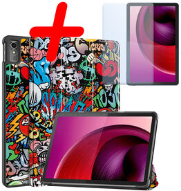 BASEY. BASEY. Lenovo Tab M10 5G Hoes Met Screenprotector - Graffity