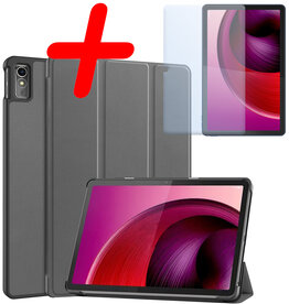 BASEY. BASEY. Lenovo Tab M10 5G Hoes Met Screenprotector - Grijs