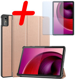 BASEY. BASEY. Lenovo Tab M10 5G Hoes Met Screenprotector - Rosé Goud