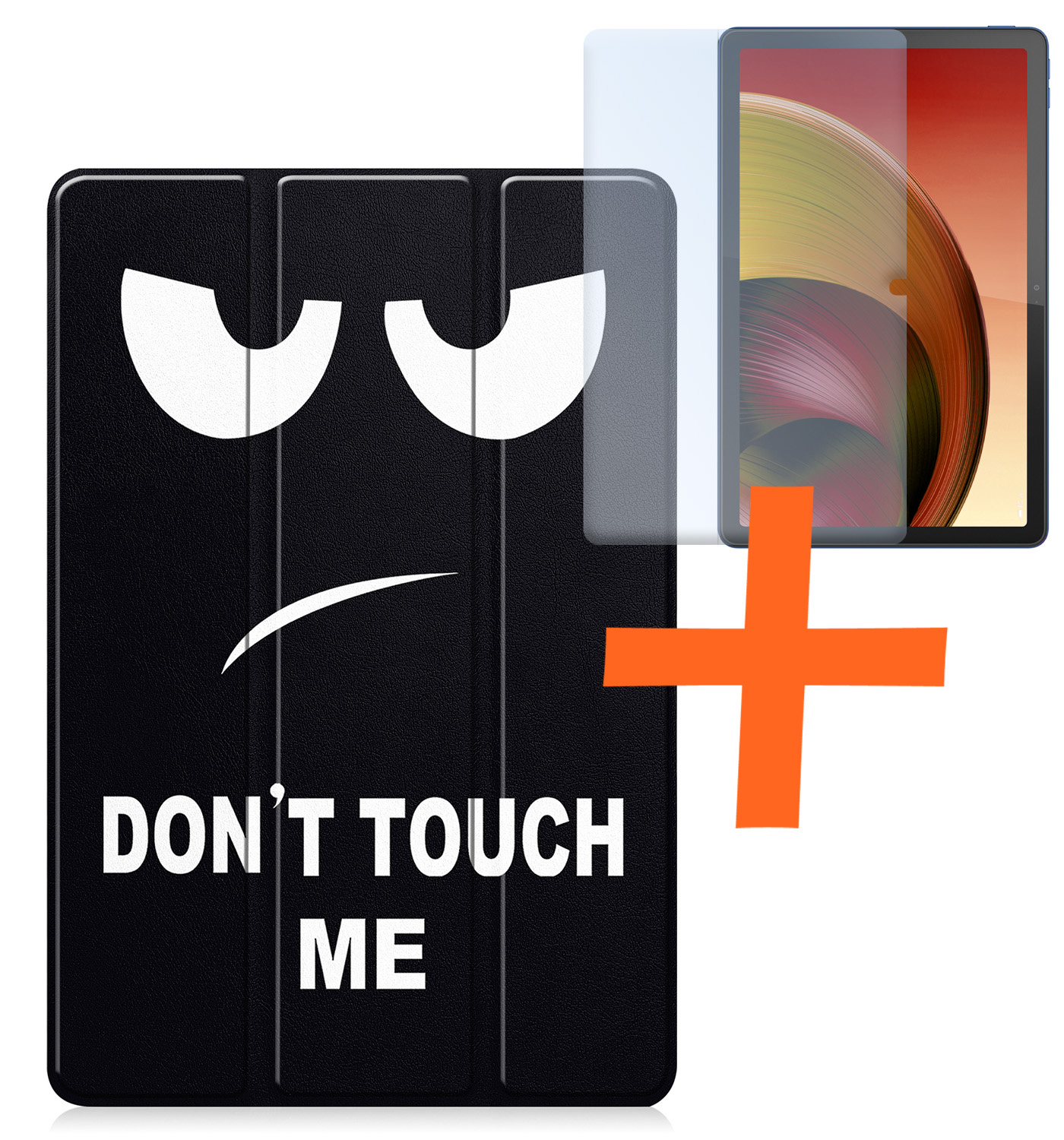 Nomfy Hoes Geschikt voor Lenovo Tab M10 5G Hoes Tri-fold Tablet Hoesje Case Met Screenprotector - Hoesje Geschikt voor Lenovo Tab M10 5G Hoesje Hardcover Bookcase - Don't Touch Me
