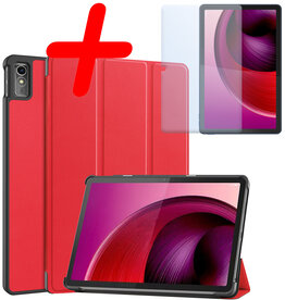 BASEY. BASEY. Lenovo Tab M10 5G Hoes Met Screenprotector - Rood