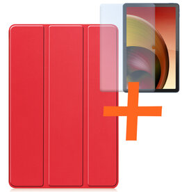 Nomfy Nomfy Lenovo Tab M10 5G Hoes Met Screenprotector - Rood