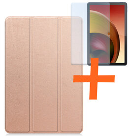 Nomfy Nomfy Lenovo Tab M10 5G Hoes Met Screenprotector - Rosé Goud