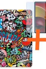 Nomfy Hoes Geschikt voor Lenovo Tab M10 5G Hoes Tri-fold Tablet Hoesje Case Met Screenprotector - Hoesje Geschikt voor Lenovo Tab M10 5G Hoesje Hardcover Bookcase - Graffity