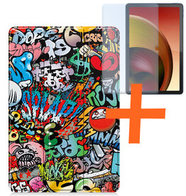 Nomfy Nomfy Lenovo Tab M10 5G Hoes Met Screenprotector - Graffity