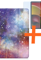 Nomfy Hoes Geschikt voor Lenovo Tab M10 5G Hoes Tri-fold Tablet Hoesje Case Met Screenprotector - Hoesje Geschikt voor Lenovo Tab M10 5G Hoesje Hardcover Bookcase - Galaxy