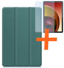 Nomfy Nomfy Lenovo Tab M10 5G Hoes Met Screenprotector - Donkergroen