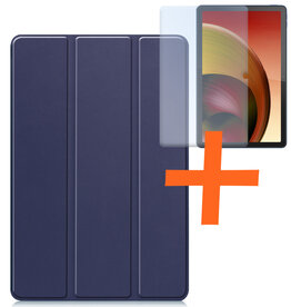 Nomfy Nomfy Lenovo Tab M10 5G Hoes Met Screenprotector - Donkerblauw