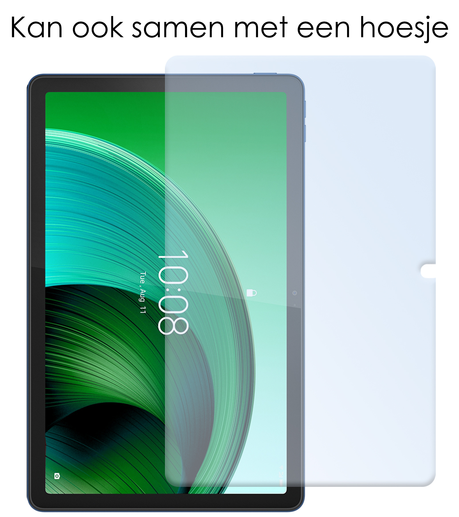NoXx Hoesje Geschikt voor Lenovo Tab M10 5G Hoesje Case Hard Cover Hoes Book Case Met Screenprotector - Zwart