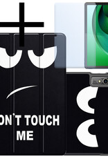 NoXx Hoesje Geschikt voor Lenovo Tab M10 5G Hoesje Case Hard Cover Hoes Book Case Met Screenprotector - Don't Touch Me