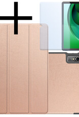 NoXx Hoesje Geschikt voor Lenovo Tab M10 5G Hoesje Case Hard Cover Hoes Book Case Met Screenprotector - Rosé goud