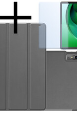 NoXx Hoesje Geschikt voor Lenovo Tab M10 5G Hoesje Case Hard Cover Hoes Book Case Met Screenprotector - Grijs