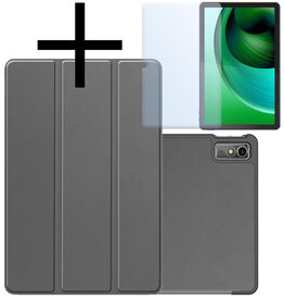 NoXx NoXx Lenovo Tab M10 5G Hoes Met Screenprotector - Grijs