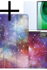 NoXx Hoesje Geschikt voor Lenovo Tab M10 5G Hoesje Case Hard Cover Hoes Book Case Met Screenprotector - Galaxy