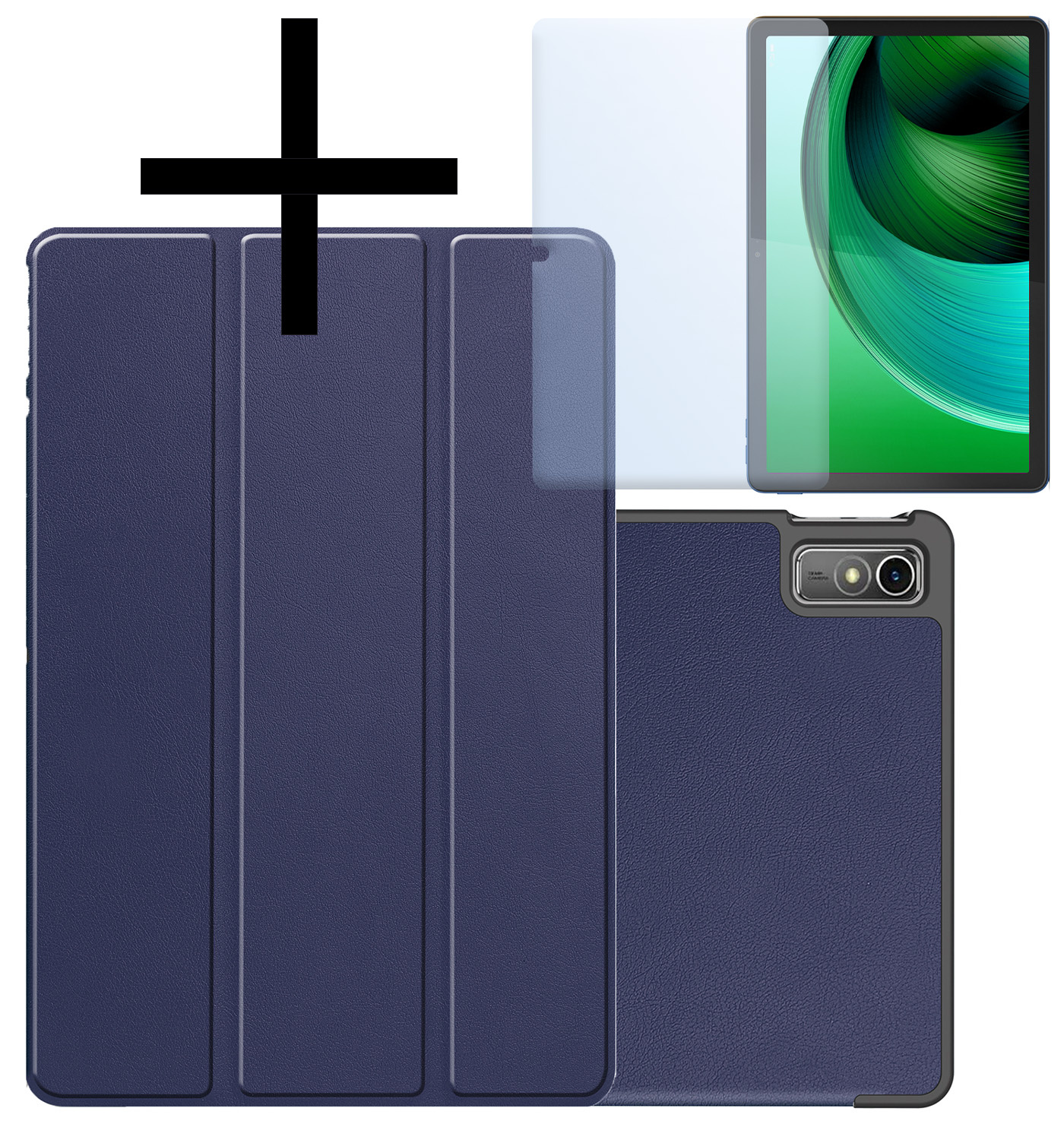 NoXx Hoesje Geschikt voor Lenovo Tab M10 5G Hoesje Case Hard Cover Hoes Book Case Met Screenprotector - Donkerblauw