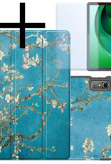 NoXx Hoesje Geschikt voor Lenovo Tab M10 5G Hoesje Case Hard Cover Hoes Book Case Met Screenprotector - Bloesem