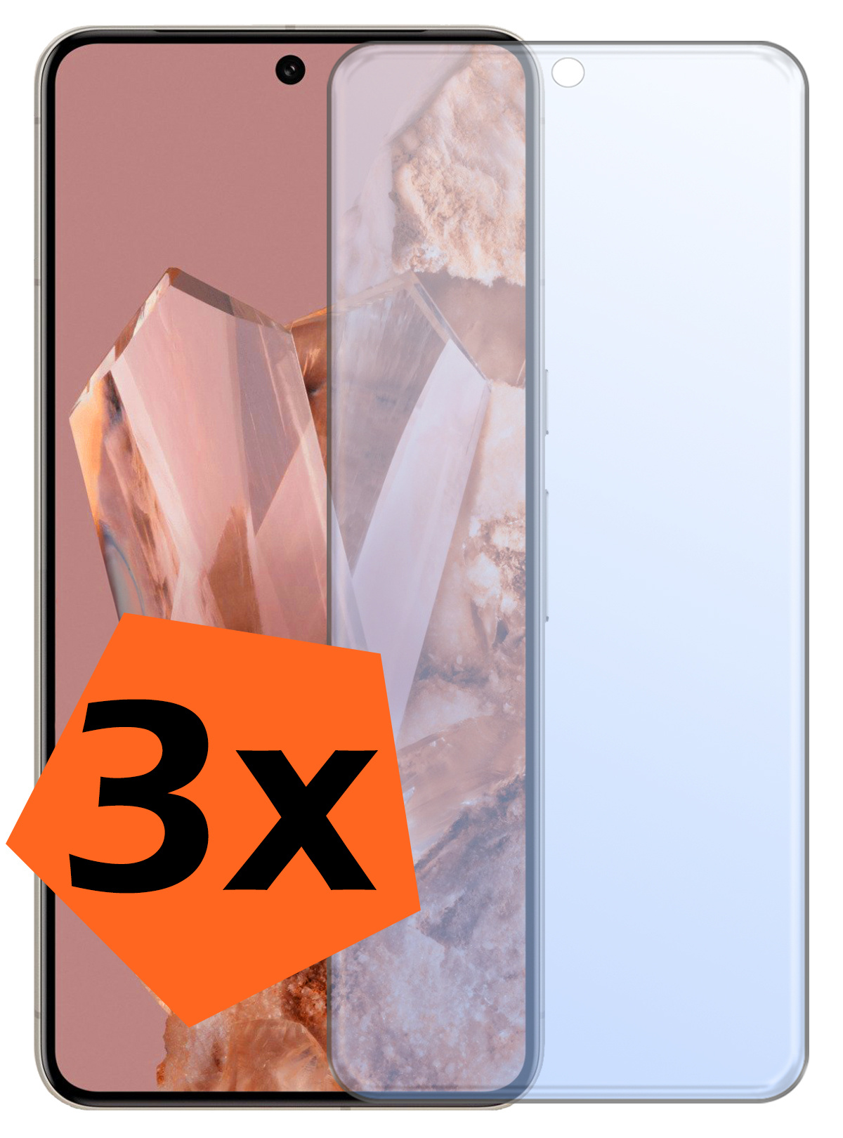 Nomfy Screenprotector Geschikt voor Google Pixel 8 Pro Screenprotector Bescherm Glas Tempered Glass - Screenprotector Geschikt voor Google Pixel 8 Pro Screen Protector - 3 PACK