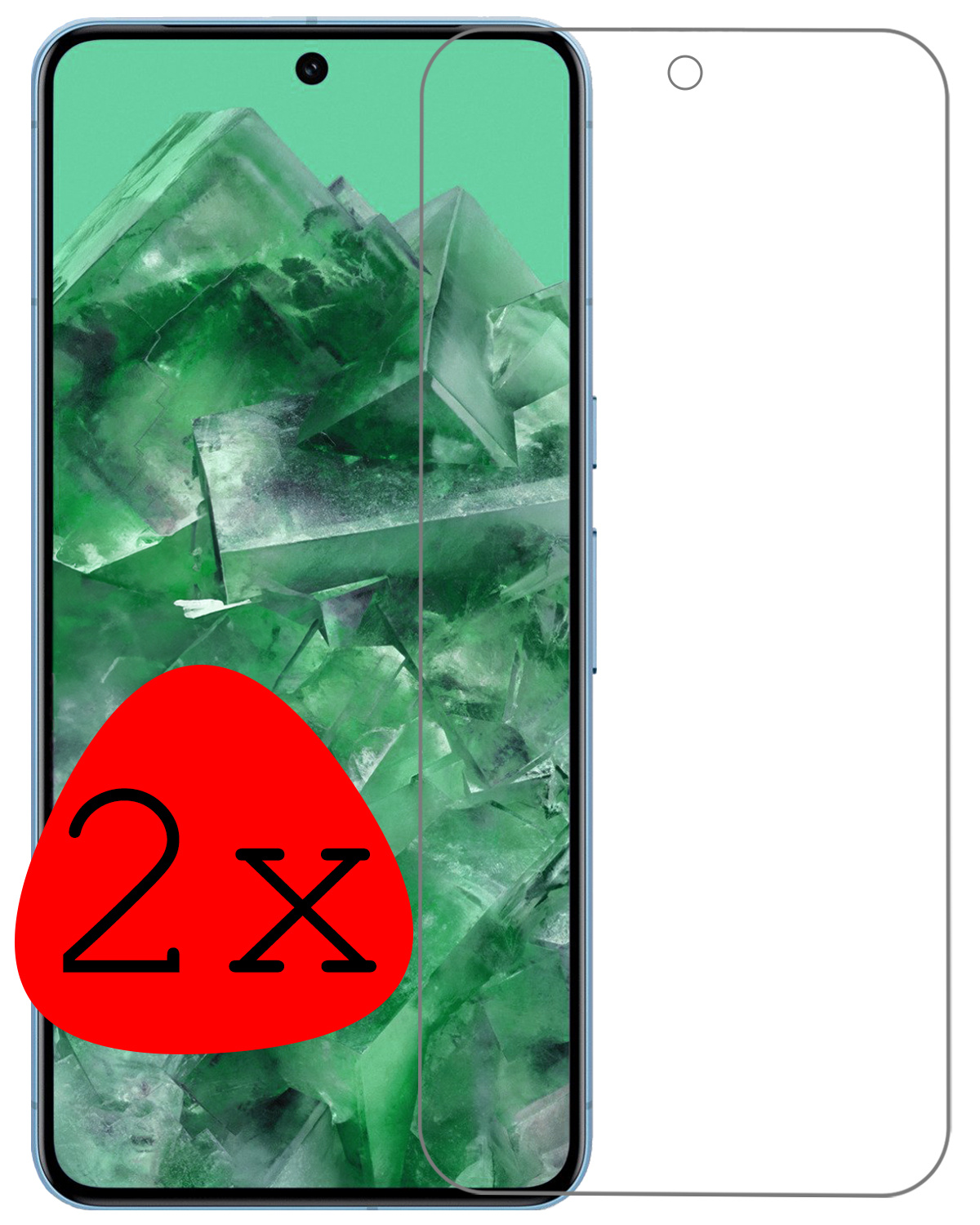 BASEY. Screenprotector Geschikt voor Google Pixel 8 Pro Screenprotector Tempered Glass - Screenprotector Geschikt voor Google Pixel 8 Pro Beschermglas Screen Protector Glas - 2 Stuks