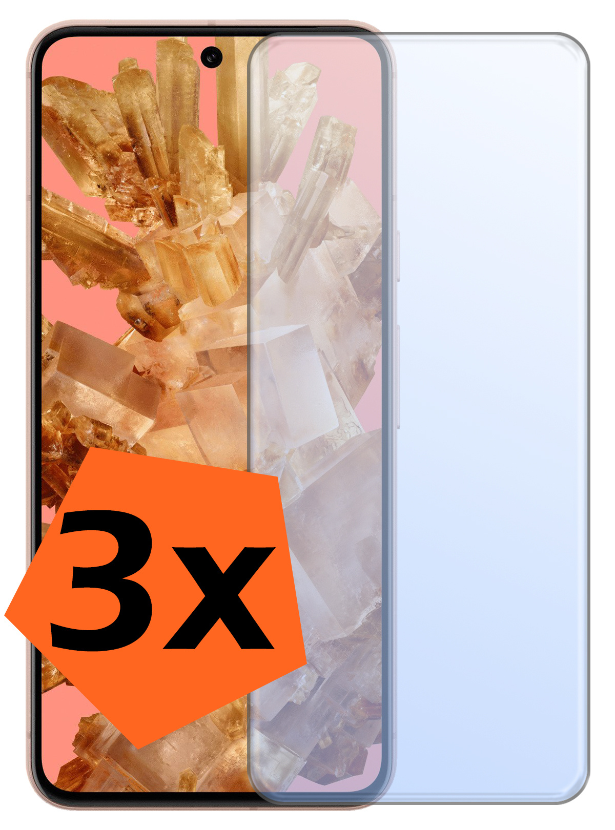 Nomfy Screenprotector Geschikt voor Google Pixel 8 Screenprotector Bescherm Glas Tempered Glass - Screenprotector Geschikt voor Google Pixel 8 Screen Protector - 3 PACK