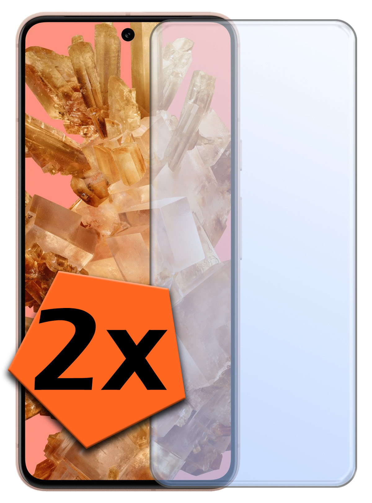 Nomfy Screenprotector Geschikt voor Google Pixel 8 Screenprotector Bescherm Glas Tempered Glass - Screenprotector Geschikt voor Google Pixel 8 Screen Protector - 2 PACK