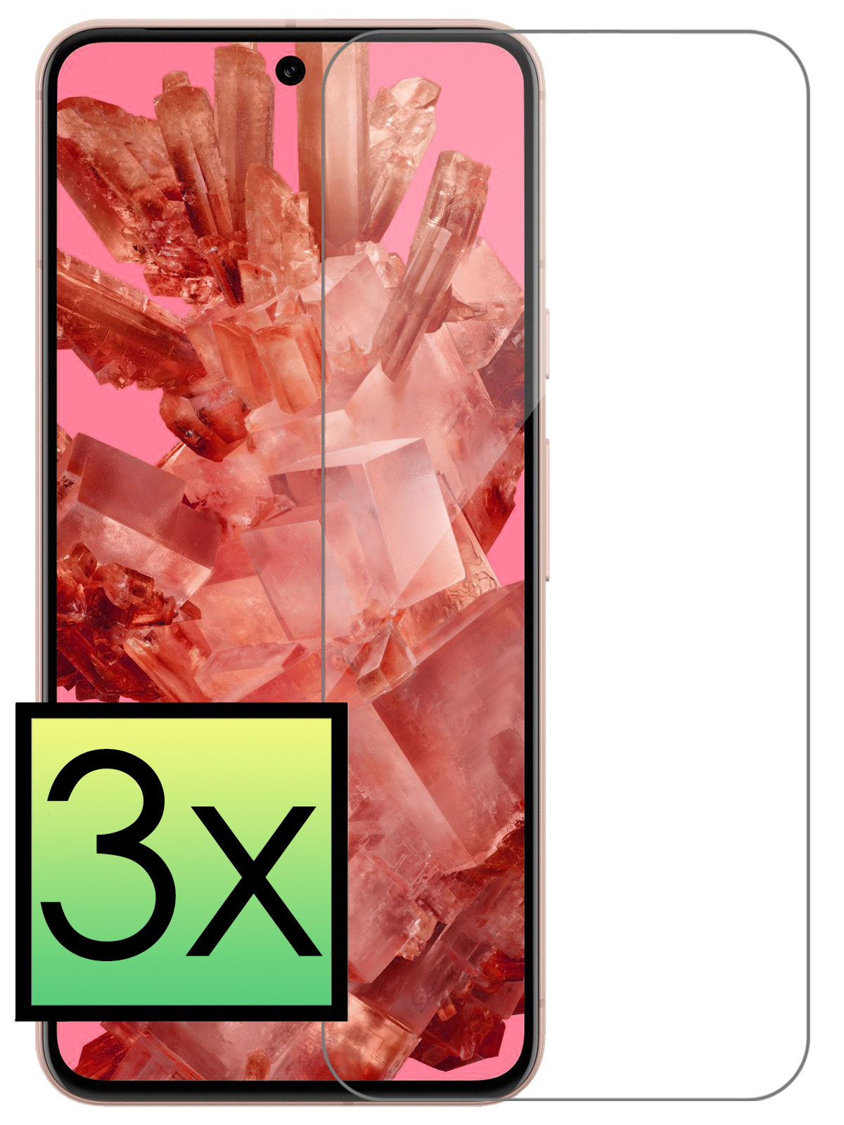 NoXx Screenprotector Geschikt voor Google Pixel 8 Screenprotector Tempered Glass Gehard Glas Beschermglas - 3x