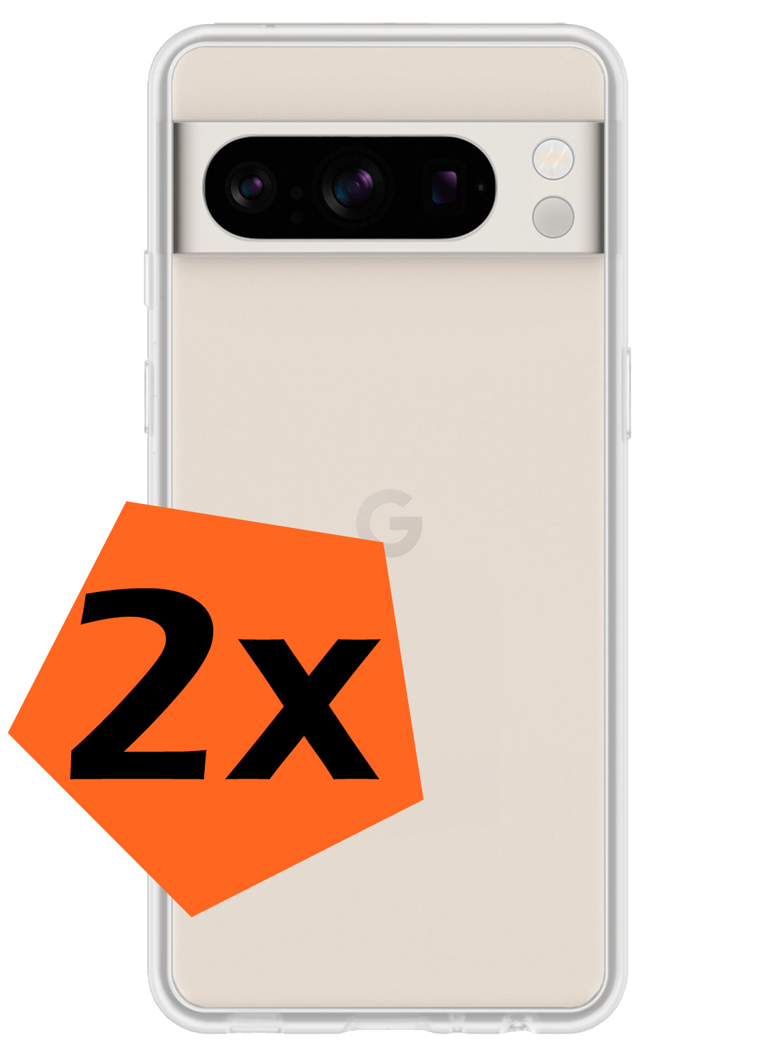 Nomfy Hoesje Geschikt voor Google Pixel 8 Pro Hoesje Siliconen Cover Case - Hoes Geschikt voor Google Pixel 8 Pro Hoes Back Case - 2-PACK - Transparant