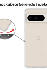 Nomfy Hoesje Geschikt voor Google Pixel 8 Pro Hoesje Siliconen Cover Case - Hoes Geschikt voor Google Pixel 8 Pro Hoes Back Case - 2-PACK - Transparant