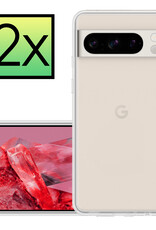 NoXx Hoes Geschikt voor Google Pixel 8 Pro Hoesje Cover Siliconen Back Case Hoes - Transparant - 2x