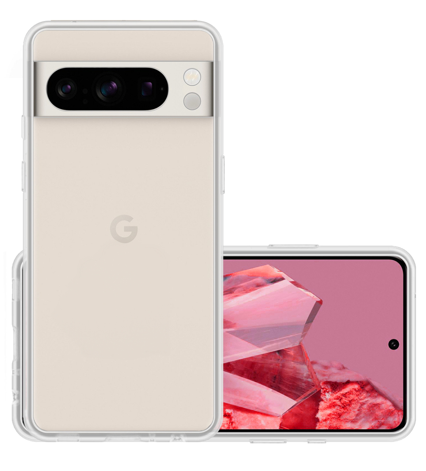 NoXx Hoes Geschikt voor Google Pixel 8 Pro Hoesje Cover Siliconen Back Case Hoes - Transparant