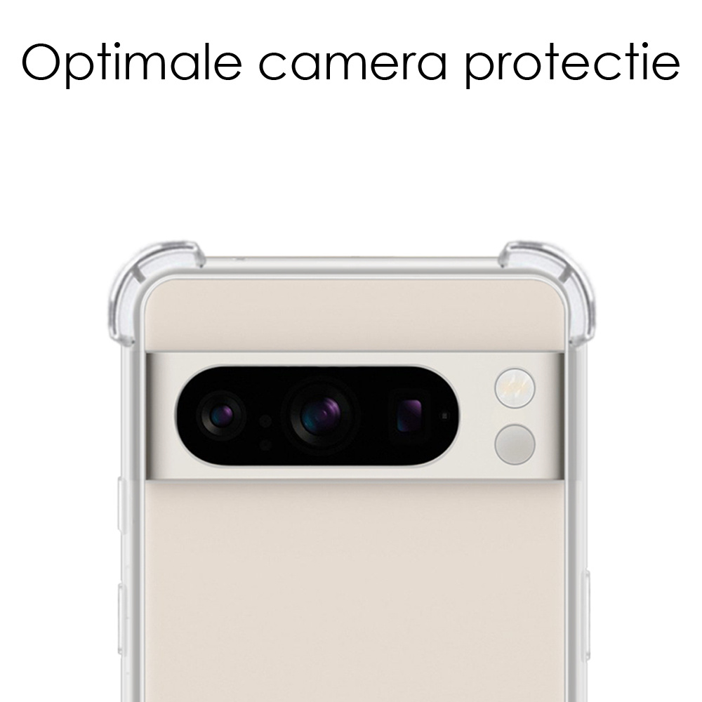 NoXx Hoes Geschikt voor Google Pixel 8 Pro Hoesje Siliconen Cover Shock Proof Back Case Shockproof Hoes - Transparant - 2x