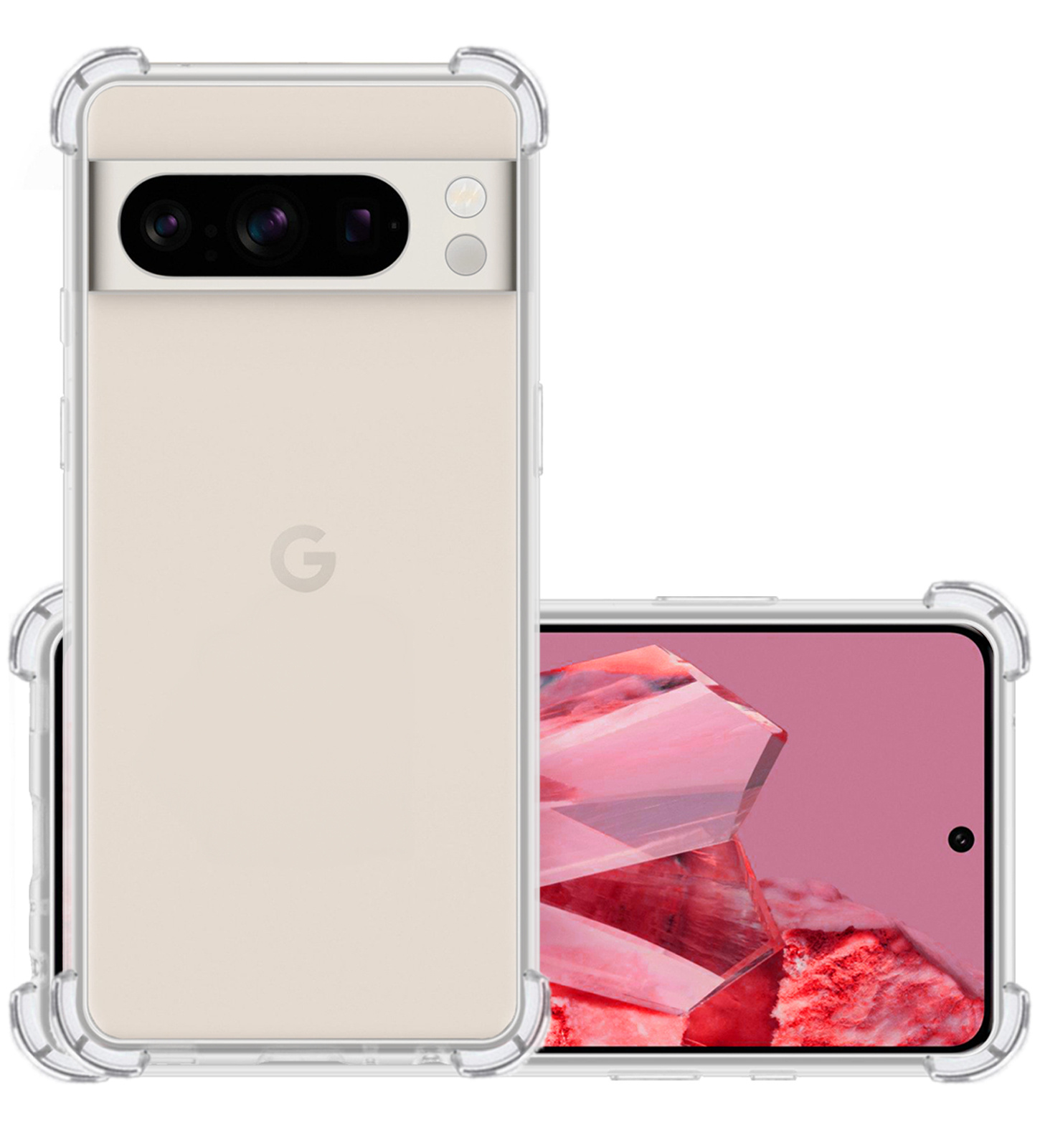 NoXx Hoes Geschikt voor Google Pixel 8 Pro Hoesje Siliconen Cover Shock Proof Back Case Shockproof Hoes - Transparant