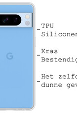 BASEY. Hoes Geschikt voor Google Pixel 8 Pro Hoesje Siliconen Back Cover Case - Hoesje Geschikt voor Google Pixel 8 Pro Hoes Cover Hoesje - Transparant - 2 Stuks