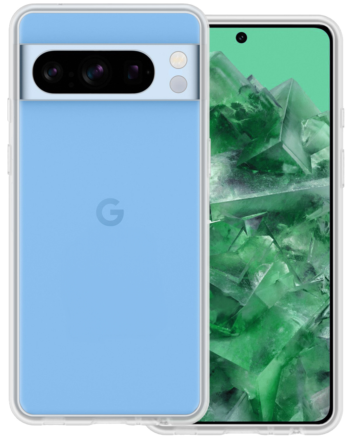 BASEY. Hoes Geschikt voor Google Pixel 8 Pro Hoesje Siliconen Back Cover Case - Hoesje Geschikt voor Google Pixel 8 Pro Hoes Cover Hoesje - Transparant