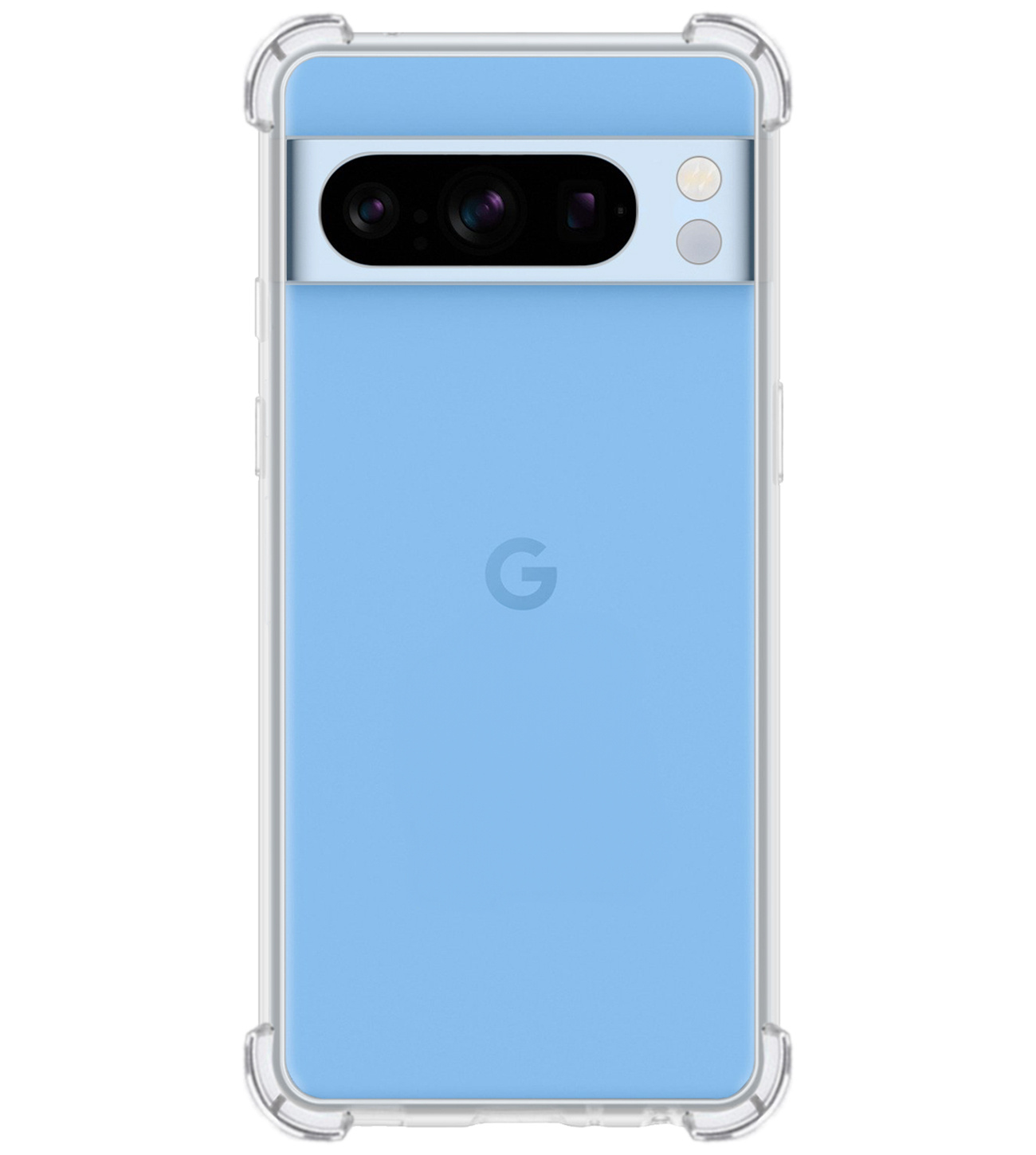 BASEY. Hoes Geschikt voor Google Pixel 8 Pro Hoesje Shock Proof Case Hoes Siliconen - Hoesje Geschikt voor Google Pixel 8 Pro Hoes Cover Shockproof - Transparant - 2 Stuks