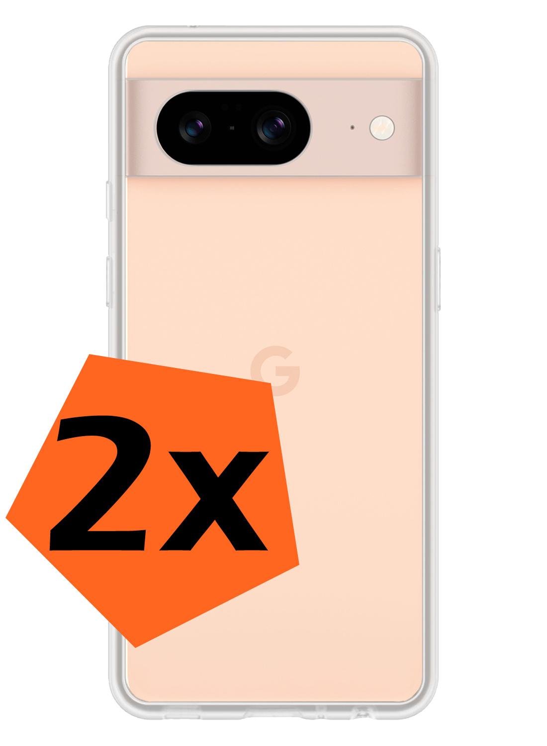 Nomfy Hoesje Geschikt voor Google Pixel 8 Hoesje Siliconen Cover Case - Hoes Geschikt voor Google Pixel 8 Hoes Back Case - 2-PACK - Transparant