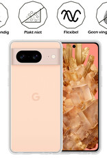 Nomfy Hoesje Geschikt voor Google Pixel 8 Hoesje Siliconen Cover Case - Hoes Geschikt voor Google Pixel 8 Hoes Back Case - 2-PACK - Transparant