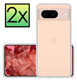 NoXx NoXx Google Pixel 8 Hoesje Siliconen - Transparant - 2 PACK