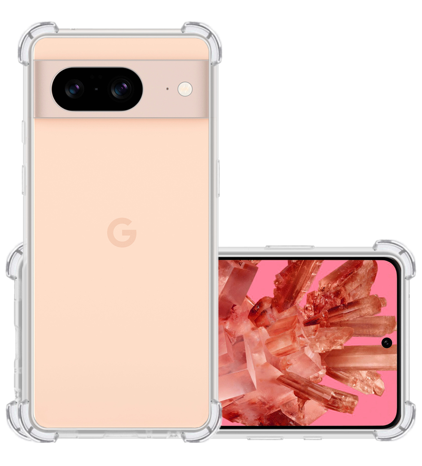 NoXx Hoes Geschikt voor Google Pixel 8 Hoesje Siliconen Cover Shock Proof Back Case Shockproof Hoes - Transparant