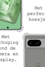 BASEY. Hoes Geschikt voor Google Pixel 8 Hoesje Shock Proof Case Hoes Siliconen - Hoesje Geschikt voor Google Pixel 8 Hoes Cover Shockproof - Transparant - 2 Stuks