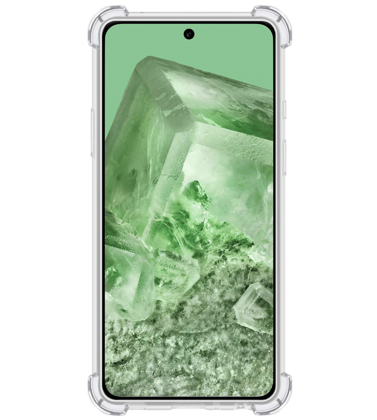 BASEY. Hoes Geschikt voor Google Pixel 8 Hoesje Shock Proof Case Hoes Siliconen - Hoesje Geschikt voor Google Pixel 8 Hoes Cover Shockproof - Transparant - 2 Stuks