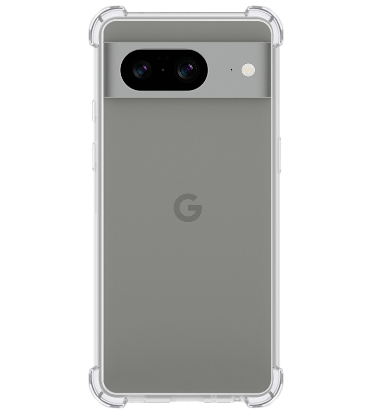 BASEY. Hoes Geschikt voor Google Pixel 8 Hoesje Shock Proof Case Hoes Siliconen - Hoesje Geschikt voor Google Pixel 8 Hoes Cover Shockproof - Transparant