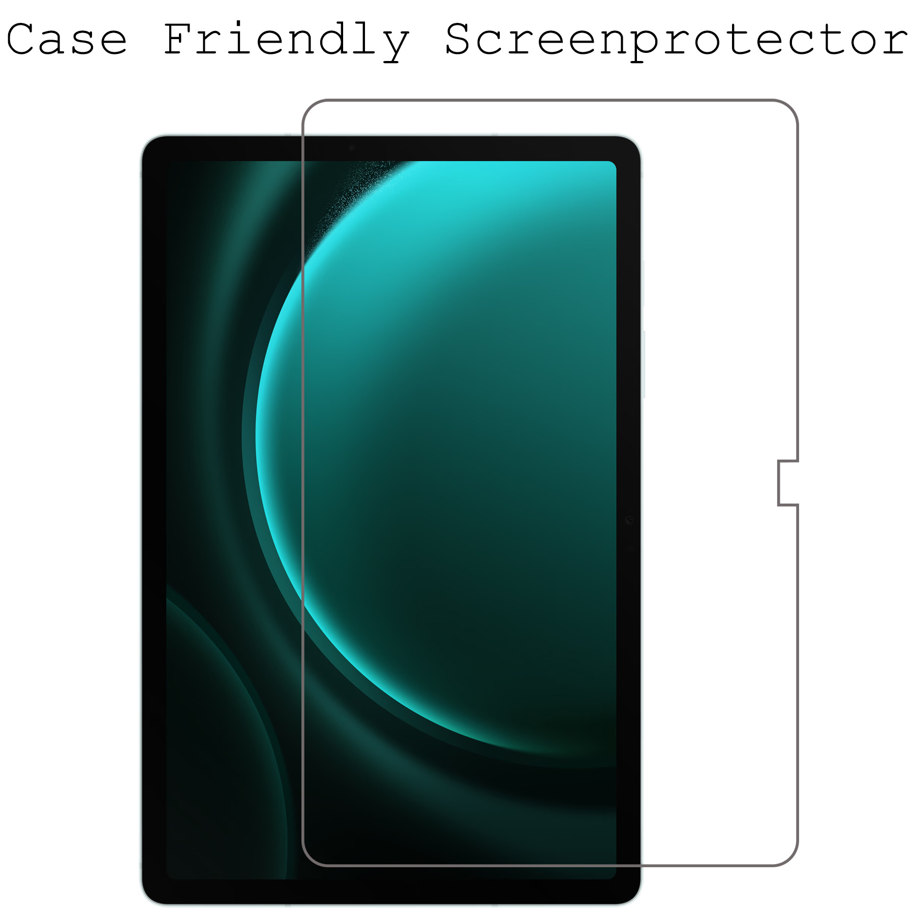 BASEY. Screenprotector Geschikt voor Samsung Galaxy Tab S9 FE Plus Screenprotector Tempered Glass - Screenprotector Geschikt voor Samsung Tab S9 FE Plus Screen Protector Beschermglas - 2 Stuks