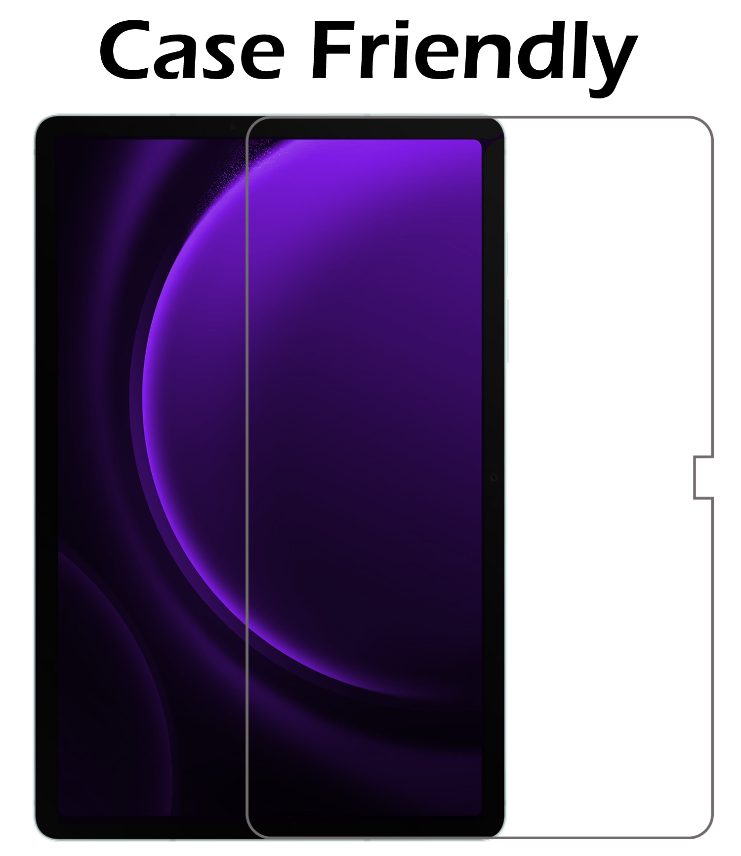 Nomfy Screenprotector Geschikt voor Samsung Galaxy Tab S9 FE Plus Screenprotector Bescherm Glas - Screen Protector Geschikt voor Samsung Tab S9 FE Plus Screenprotector Tempered Glass - 2 PACK